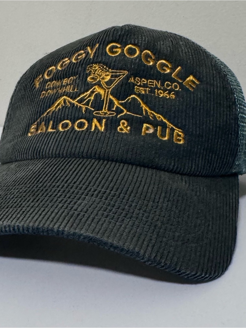 Dark Green Trucker Hat Foggy Goggle Aspen Ball Cap Snap Back Old Money Men pub